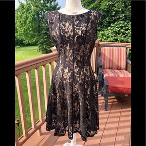 Julian Taylor Cocktail Black Lace Dress size 10